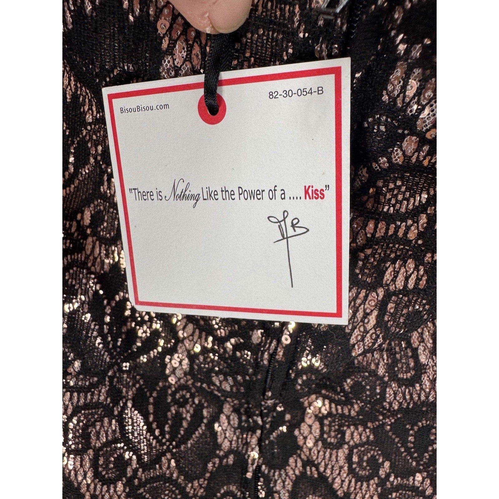 Bisou Bisou Dress Blush/Black strapless with attachable straps NWT Women’s 8