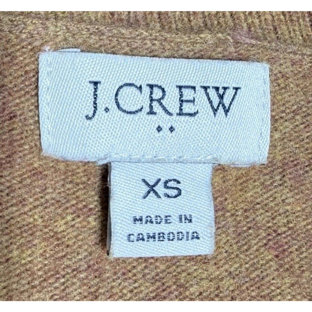 J. Crew Womens Fall Knit Merino Wool Blend Tunic Sweater Size XS Heather Camel