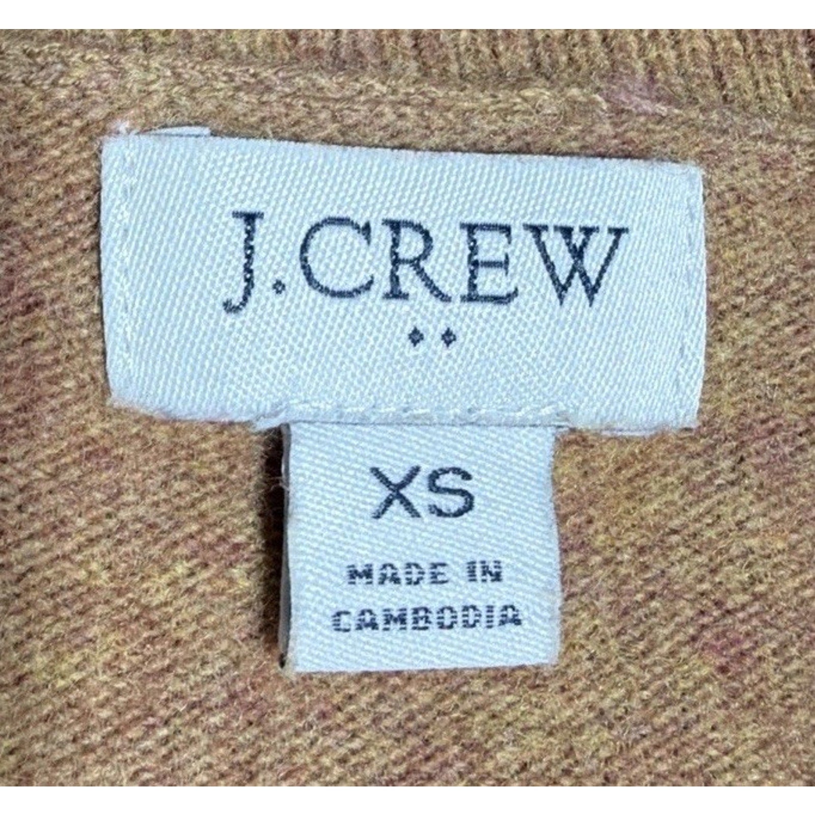 J. Crew Womens Fall Knit Merino Wool Blend Tunic Sweater Size XS Heather Camel