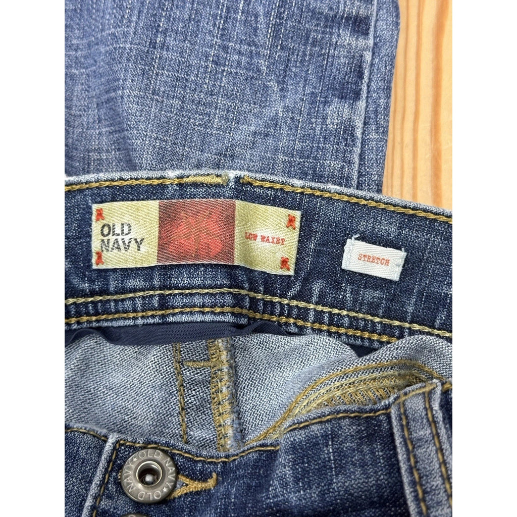 Vintage Old Navy Womens Capri Pants Jeans Cuffed Distressed Low Rise Y2K Size 4