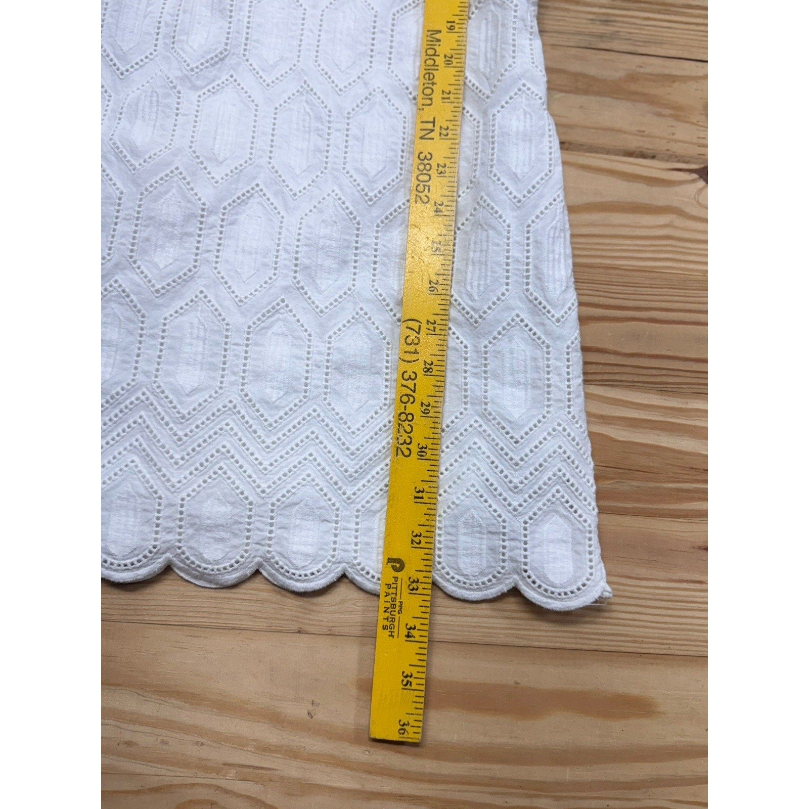 Ann Taylor White Sleeveless Eyelet Cotton Dress Women’s Size 4 Cotton