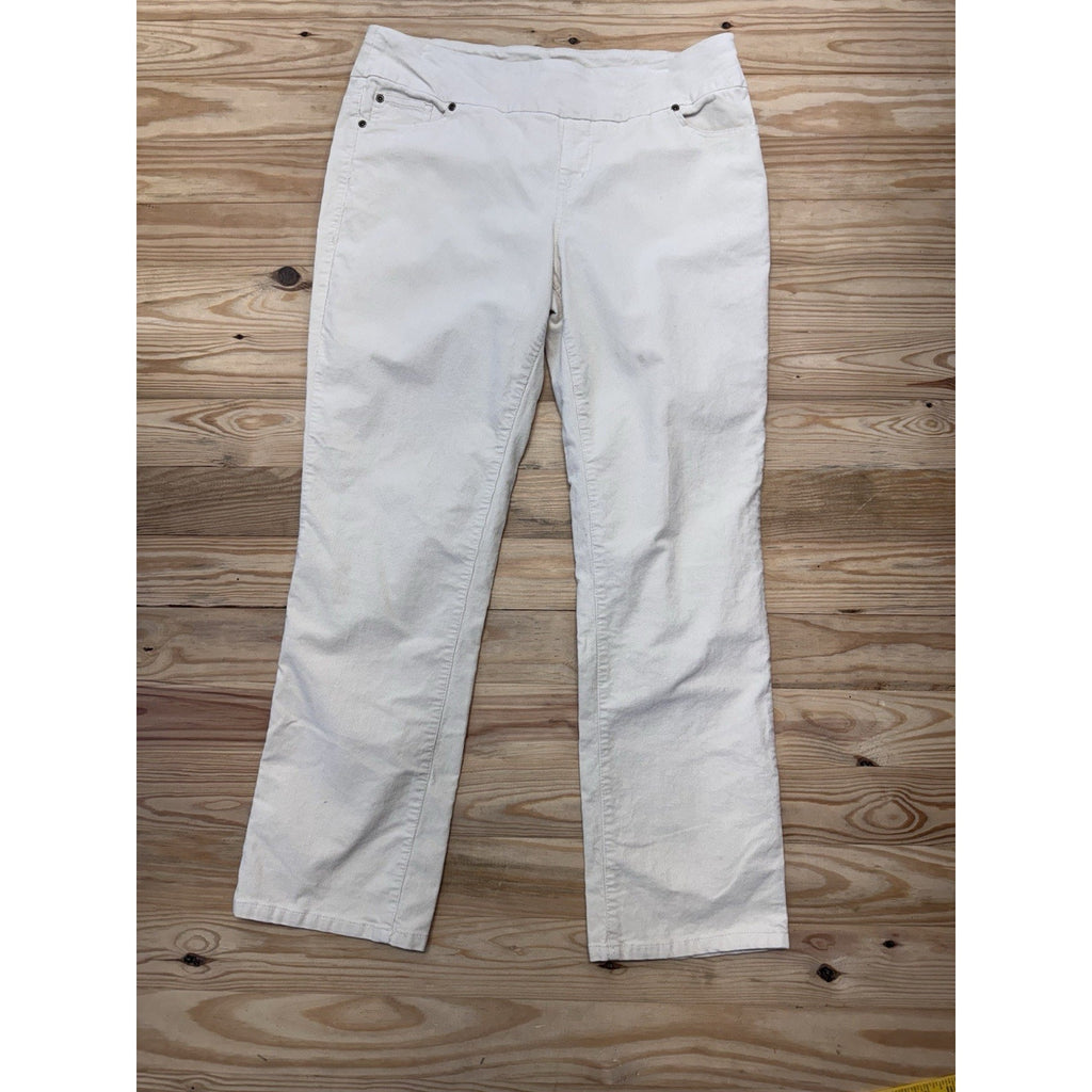 Chadwicks Ivory Wide Leg Stretch Corduroy Pants Women’s Size 14
