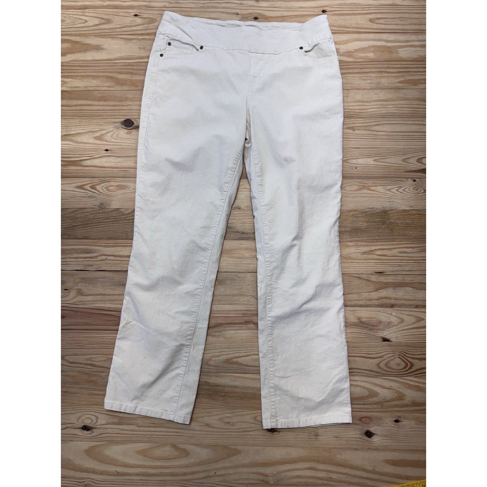 Chadwicks Ivory Wide Leg Stretch Corduroy Pants Women’s Size 14