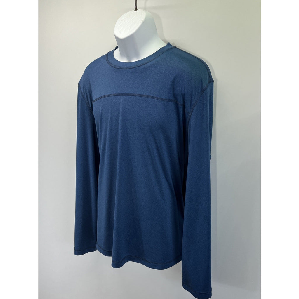 Gh Bass And Co Long Sleeve Moisture Wiking Crew Neck Blue Size XL