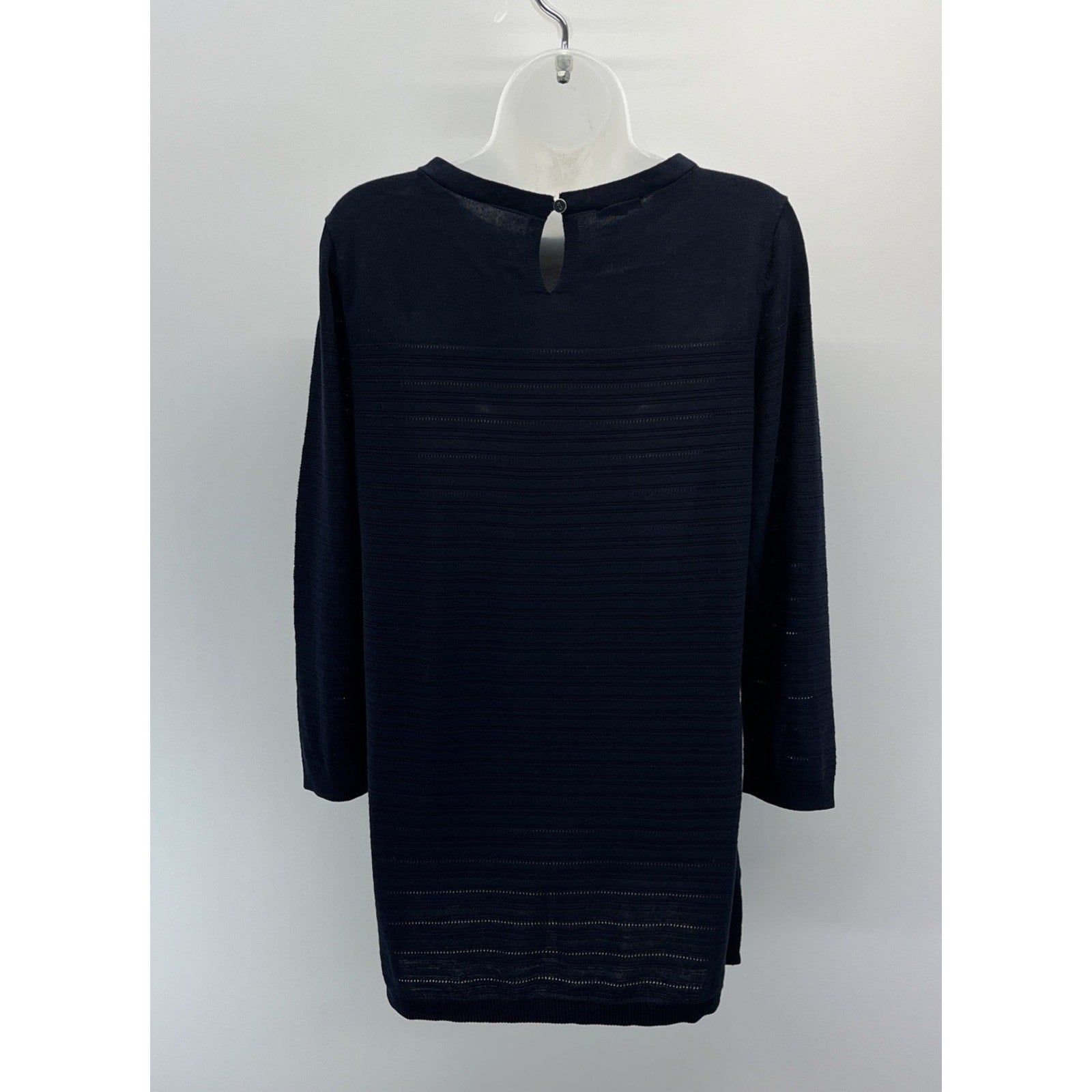 Talbots Knit Breathable Navy Sweater M Womens Long Sleeve