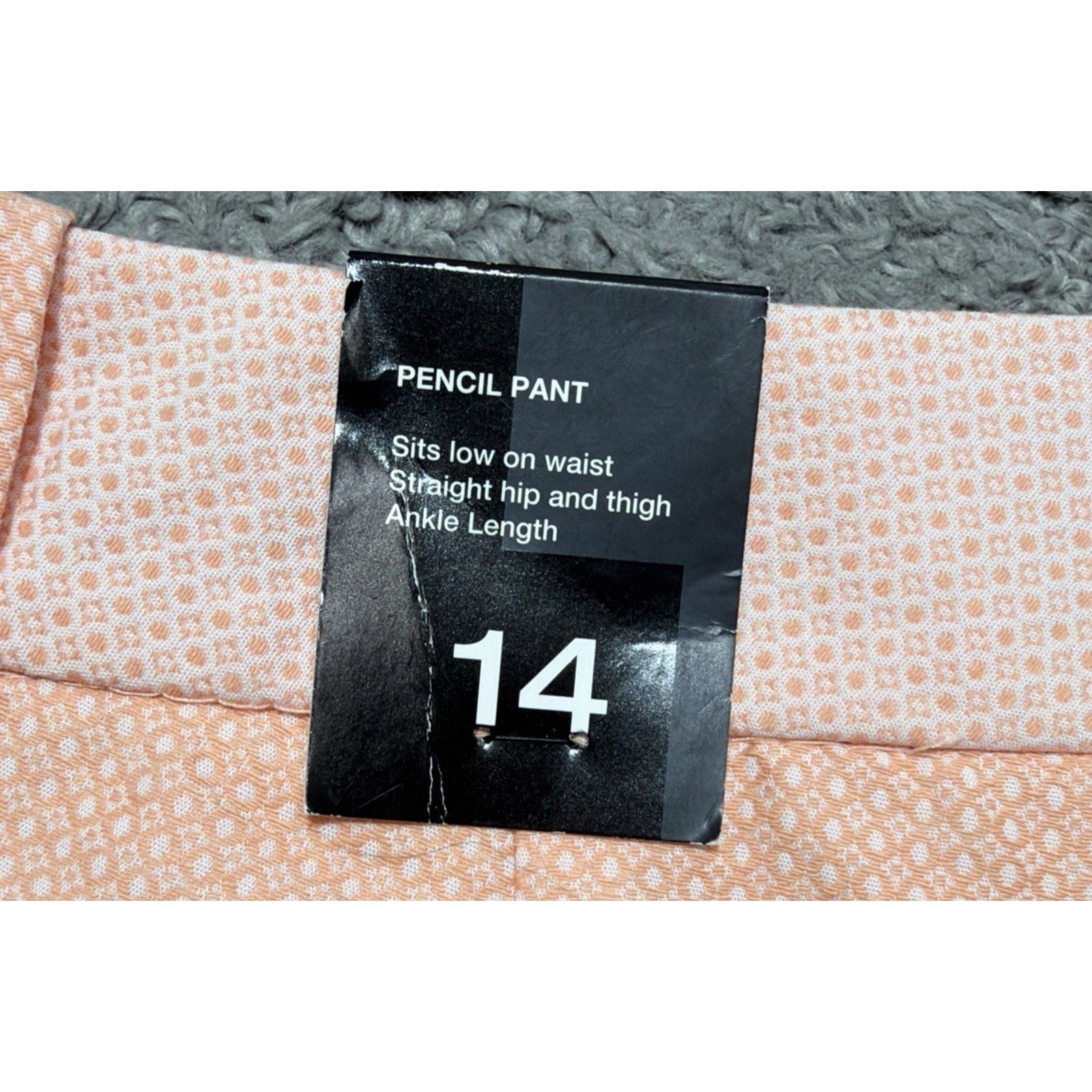 The Limited Womens Pencil Pant Peach Size 14 Ankle Length New 36x27