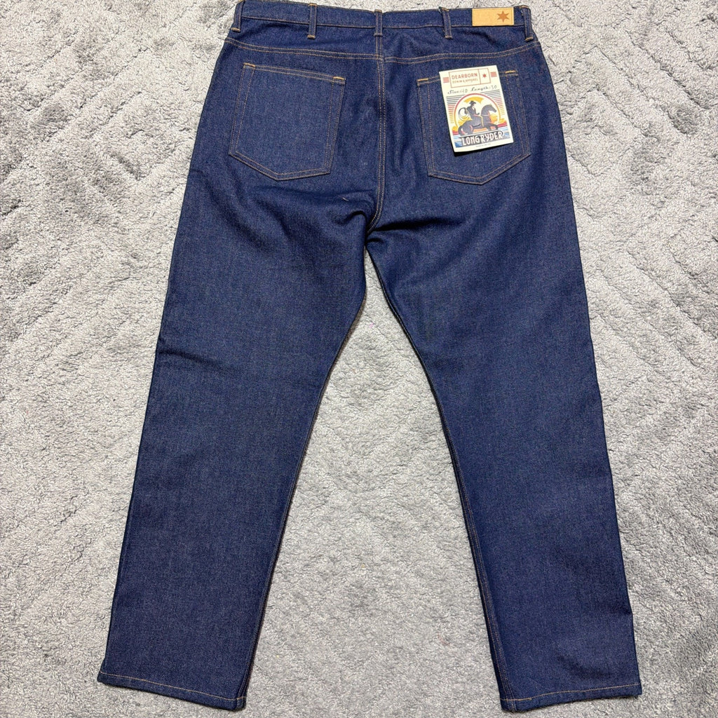 Dearborn Denim & Apparel Long Ryder Jeans Mens 40x30 Blue Straight Denim USA NWT