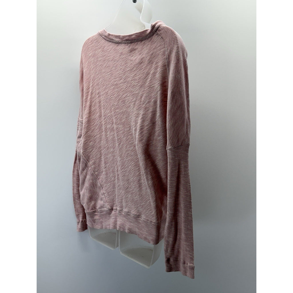 Anthropologie Women's Long Sleeve Knit Light Sweater Heathered Pink Size Med