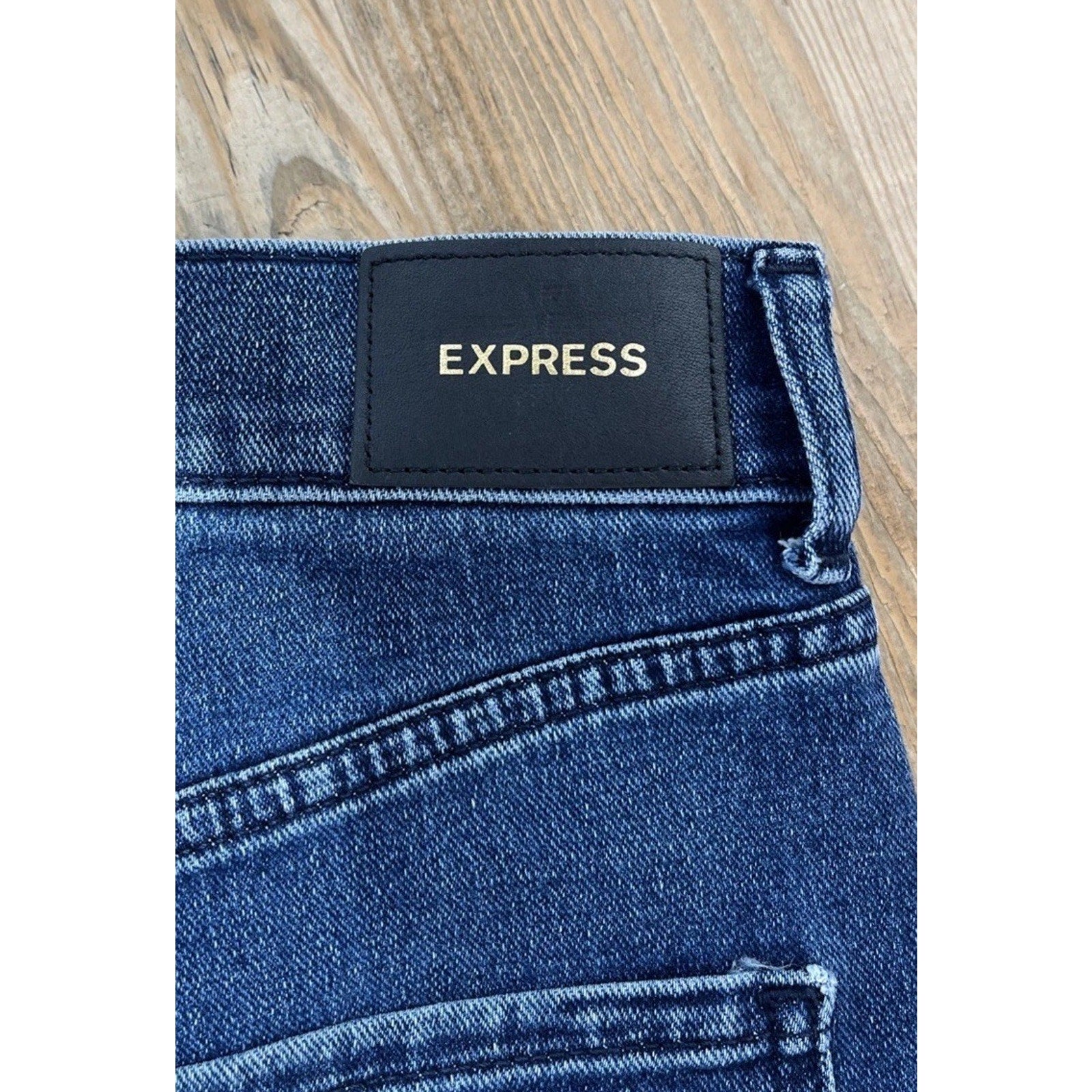 Express blue super high rise mom jeans Size 2 27x25