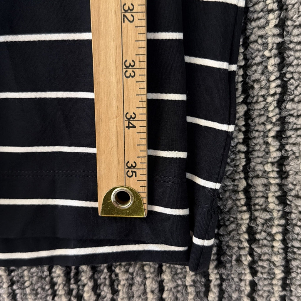 C and C California Womens M Short Sleeve Black White Striped Shirt Dress NWOT