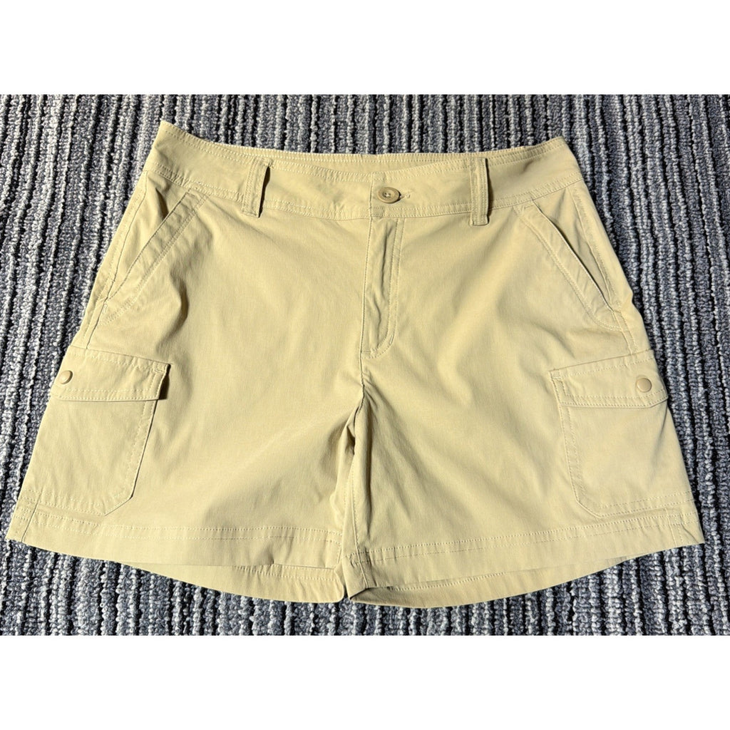 Eddie Bauer Women's Hiking Utility Cargo Pocket Shorts Khaki Stretch Sz 8 NWOT