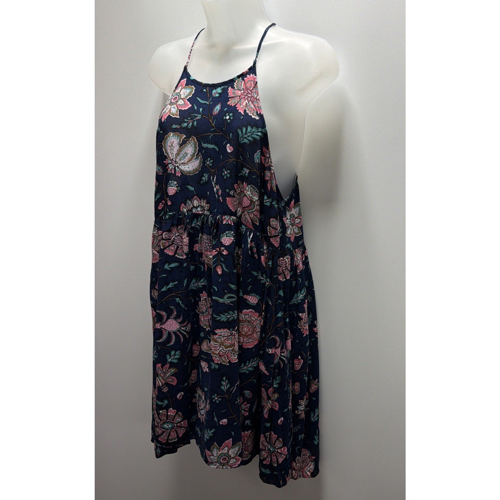 Entro Sundress Womens Size Large Floral Mini Strappy Summer Boho Beach Casual