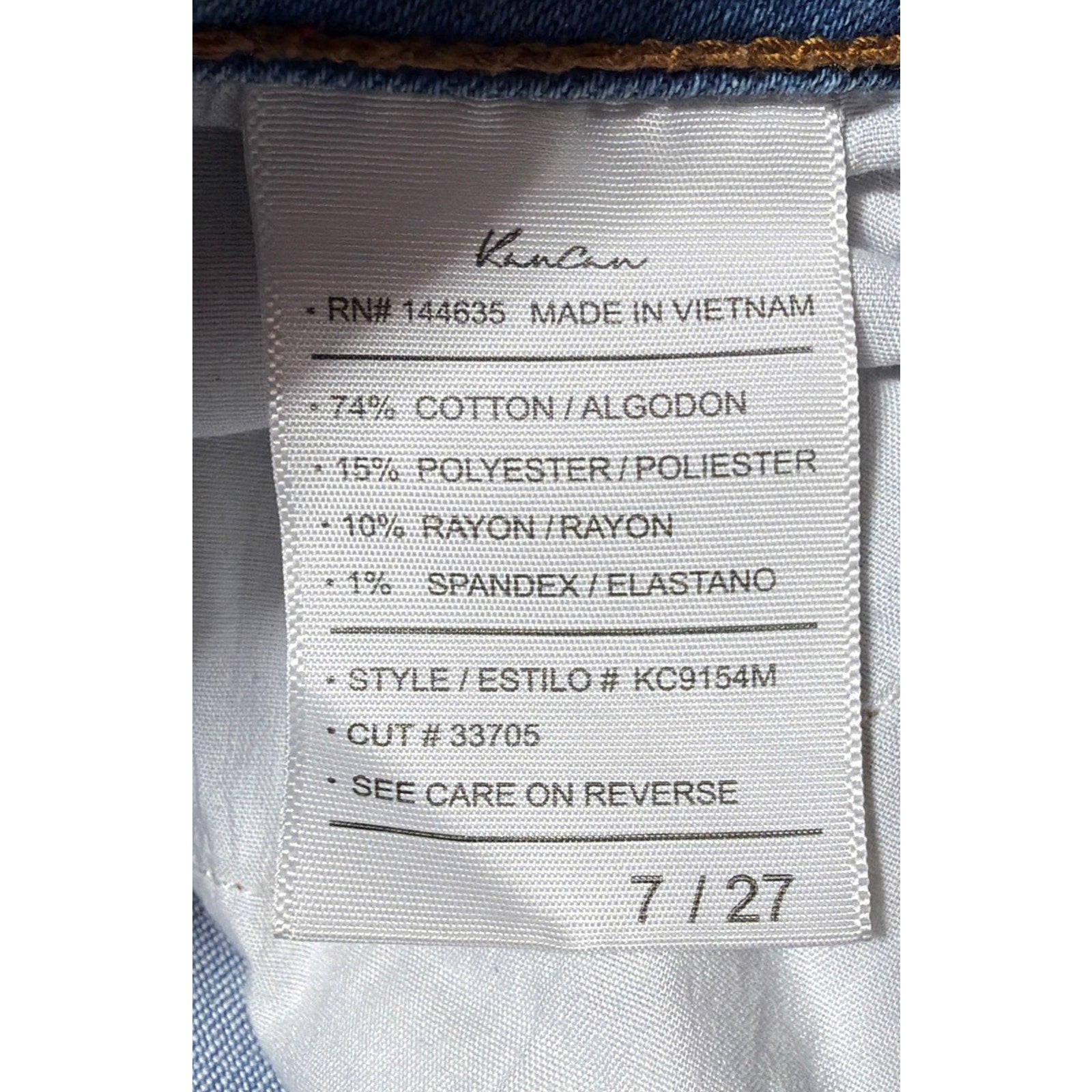 KanCan Jeans Women 7/27 Blue Skinny High Rise Denim Distressed Button Fly