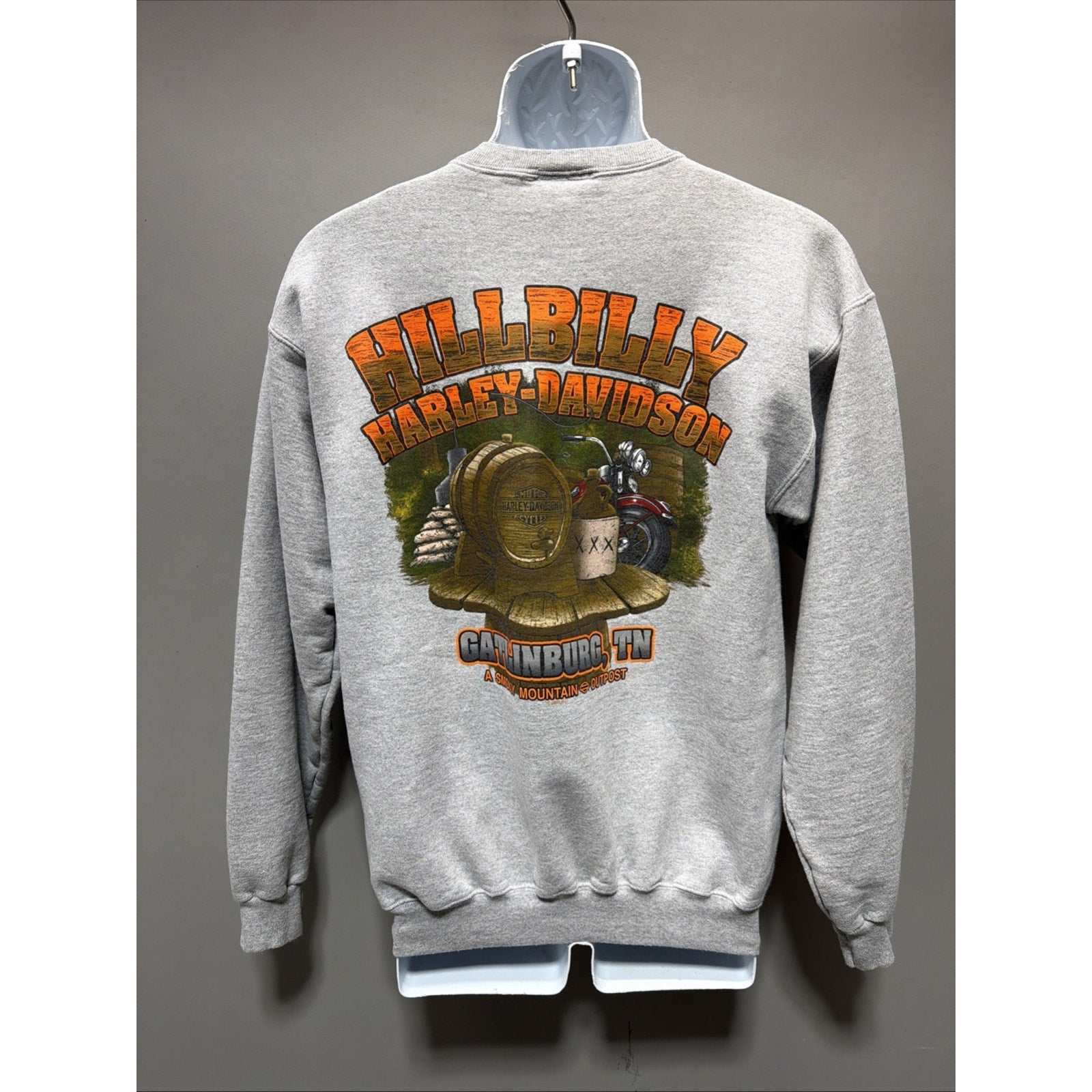 Harley-Davidson Gray Hillbilly Fleece Sweat Shirt Size Small Gatlinburg TN 2016