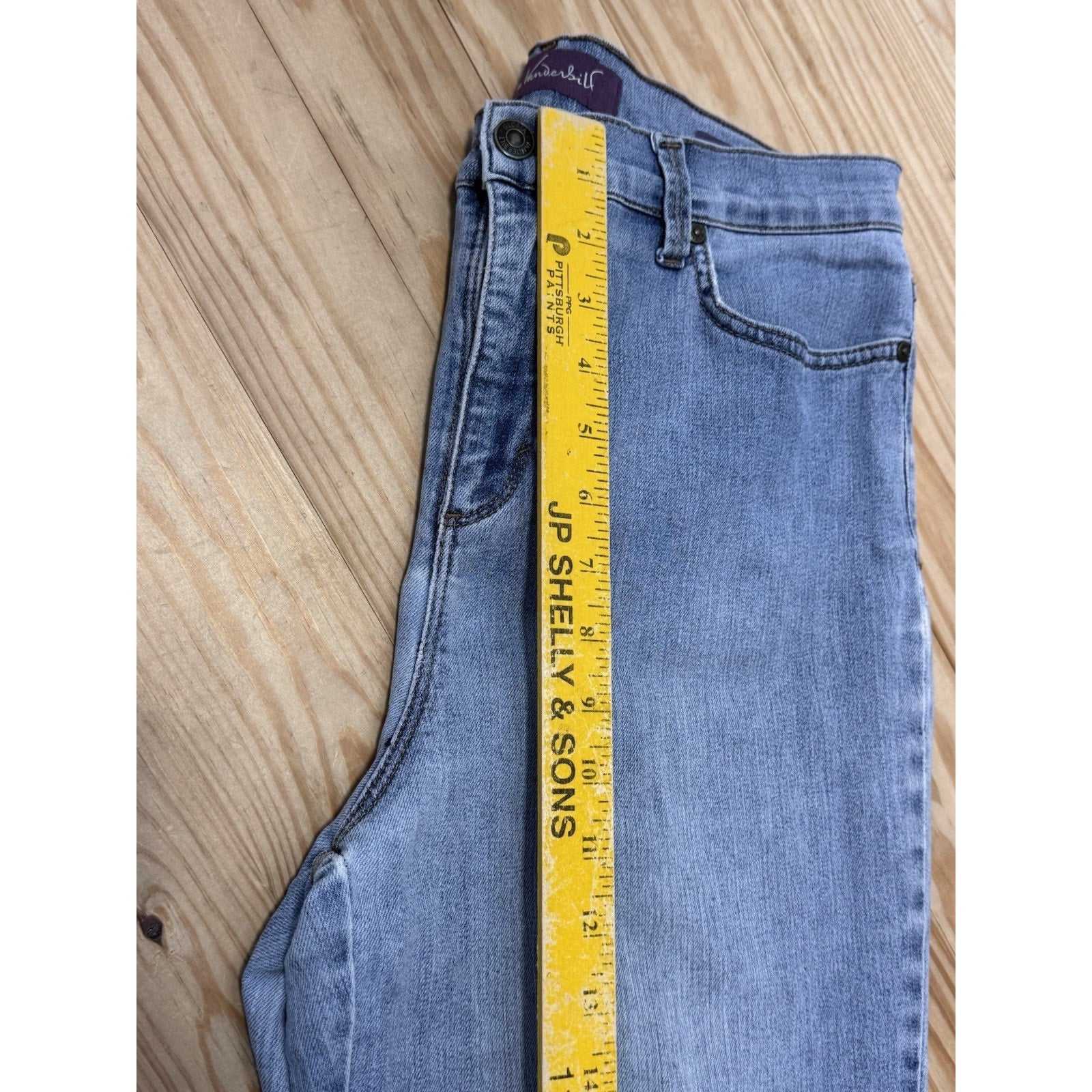 Gloria Vanderbilt Amanda Straight Jeans Women's 12P Blue Cotton Blend High Rise