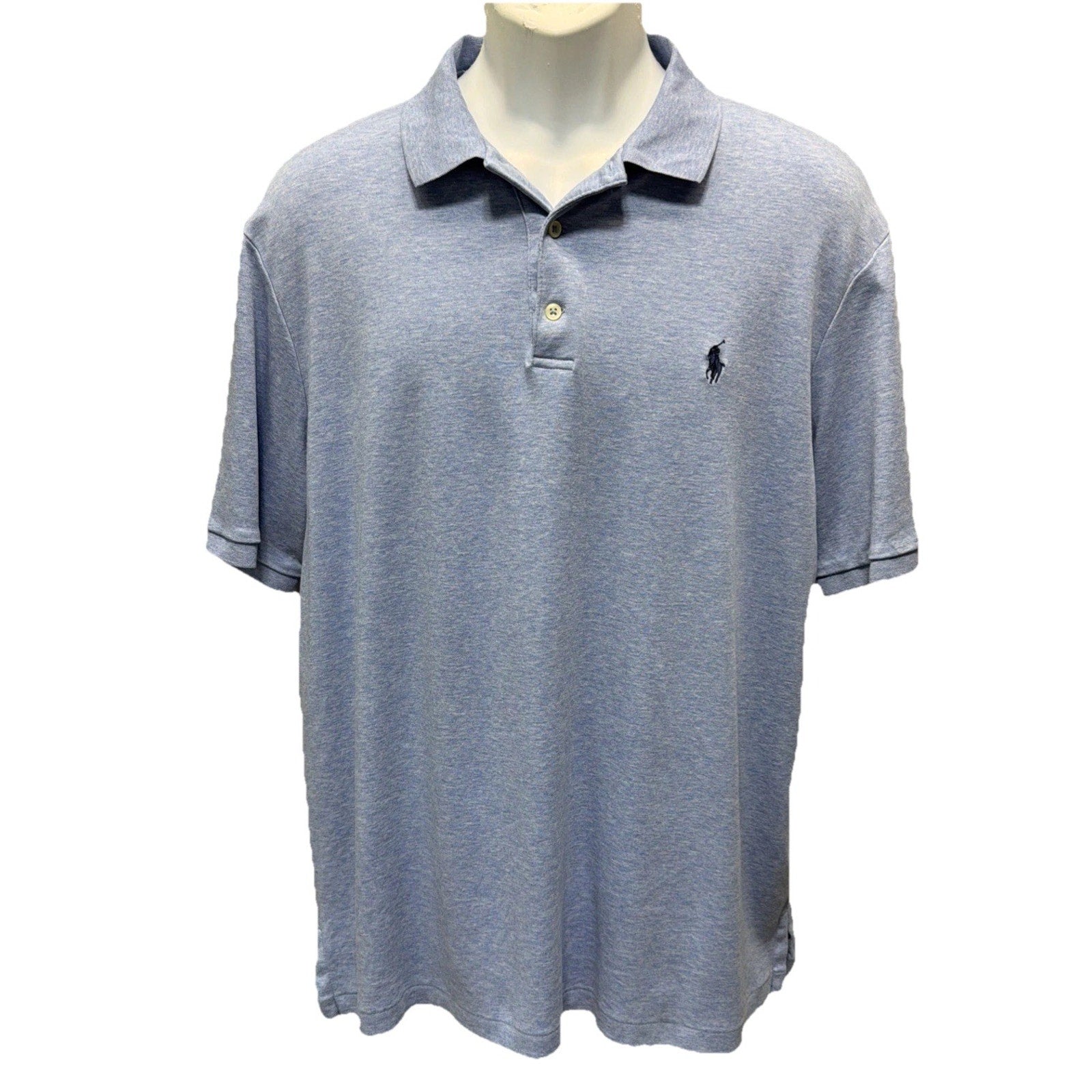 Polo Ralph Lauren Classic Fit Short Sleeve Cotton Polo Shirt (Men's Large) Blue