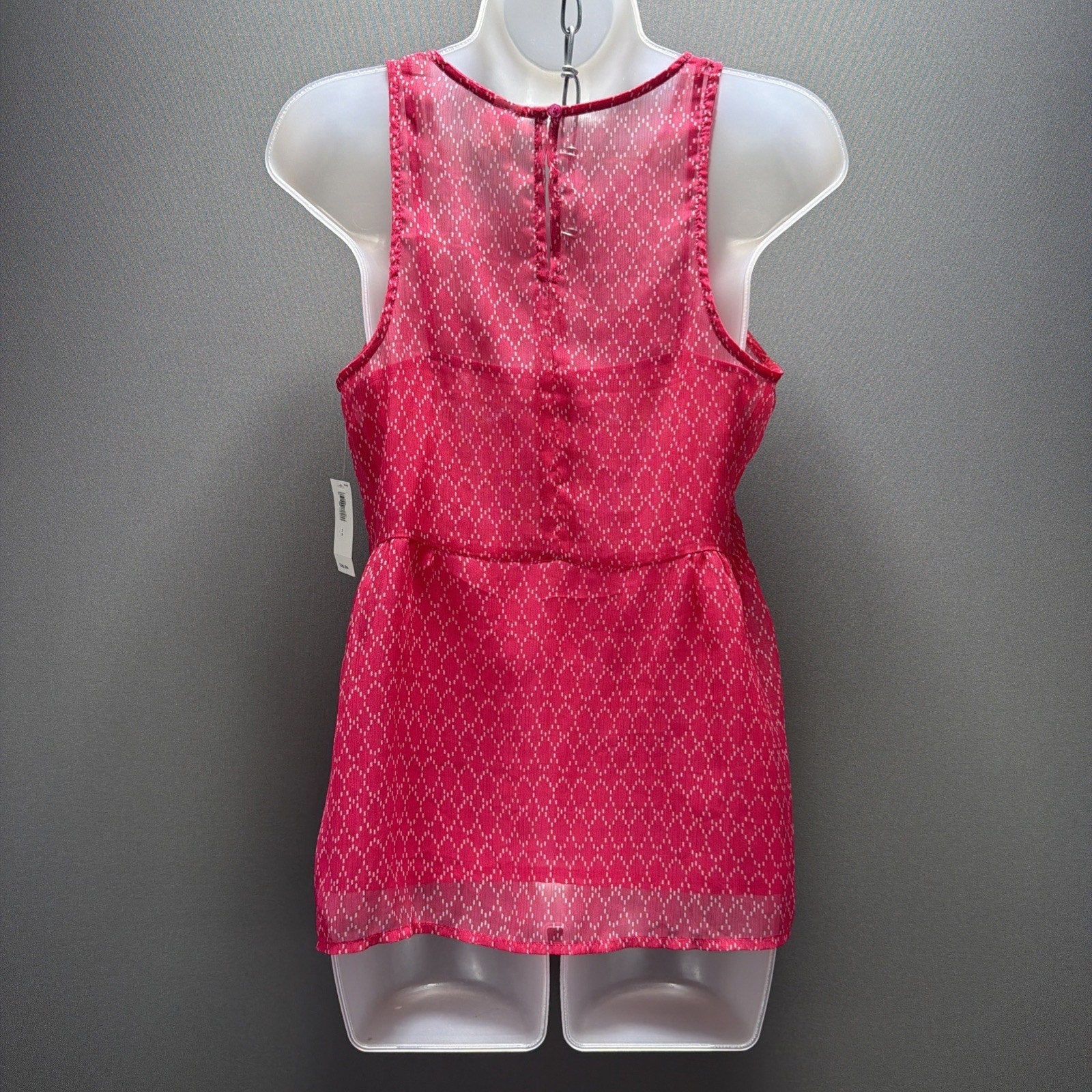 Old Navy Tank Women Small Pink Casual Summer Career Sleeveless Peplum Blouse NWT