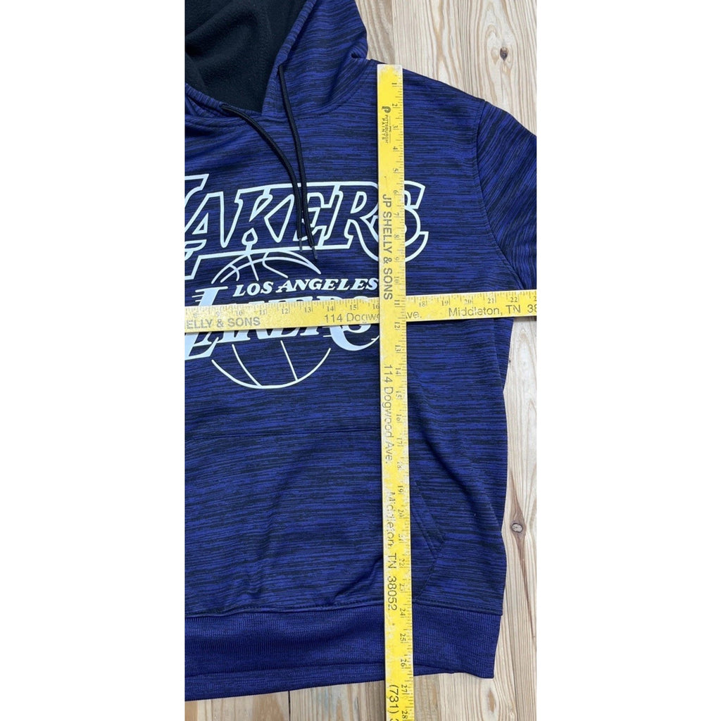 Los Angeles Lakers Men Sweater Medium Blue Heather Hoodie Graphic Pullover