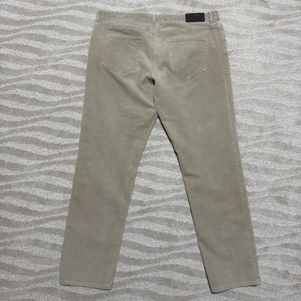 Michael Kors Mens Corduroy Beige Tailored Fit Pants 36x32