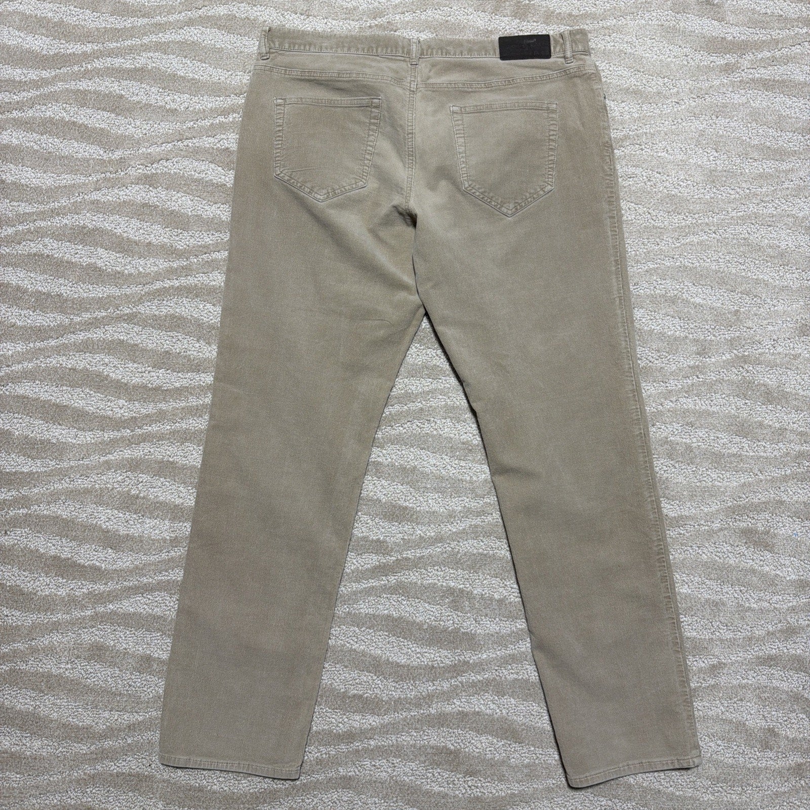 Michael Kors Mens Corduroy Beige Tailored Fit Pants 36x32