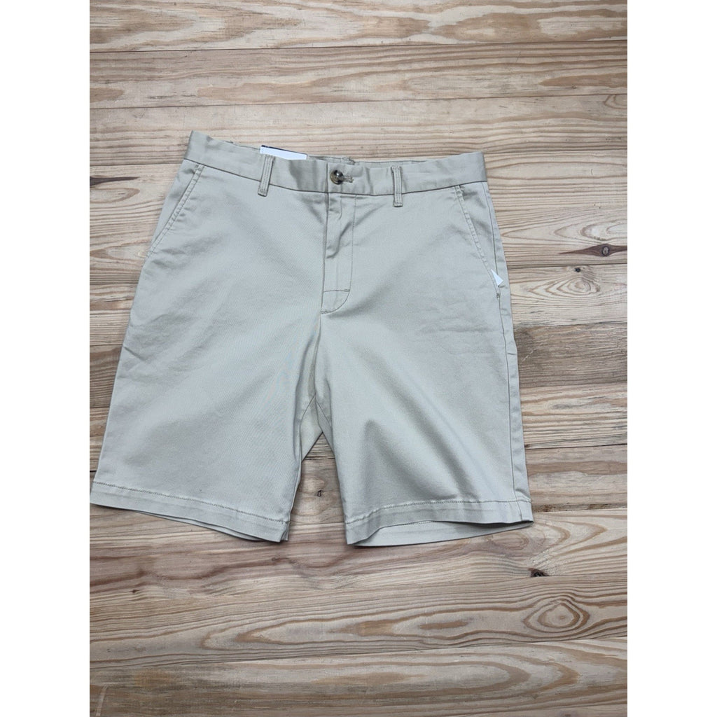 IZOD Saltwater Shorts Stretch Flat Front Relaxed 9.5 Inseam Tan Khaki Men’s 30