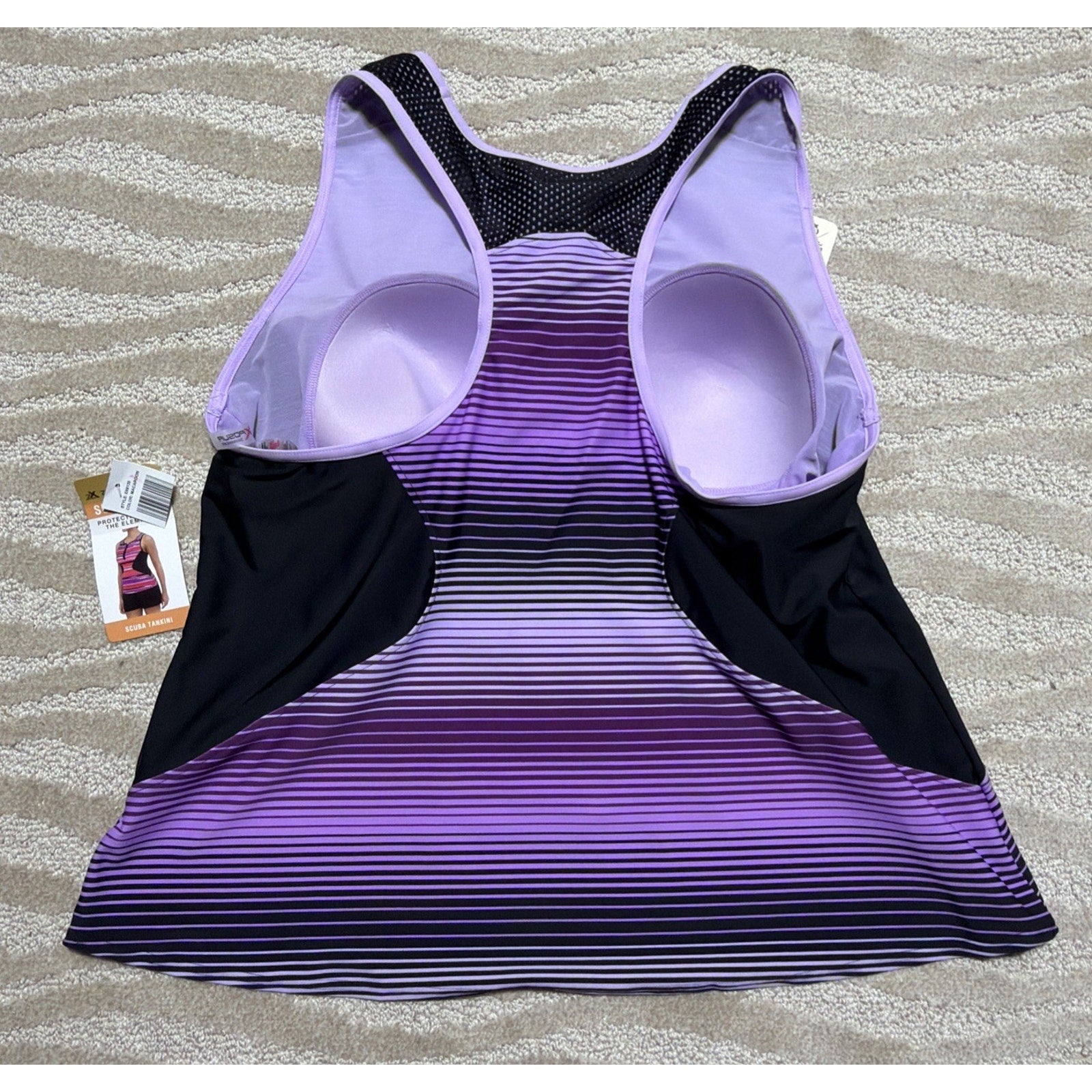ZeroXposur Womens 2X Scuba Tankini Swimsuit Top Racerback Yoga Run Bike New