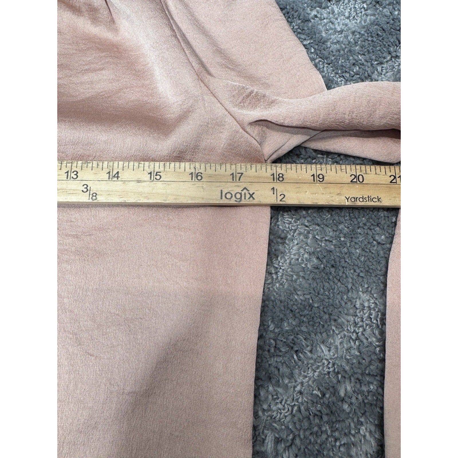 Express Oversized Boxy Puff 3/4 Sleeve V-Neck Pink Blouse Women’s Size Small