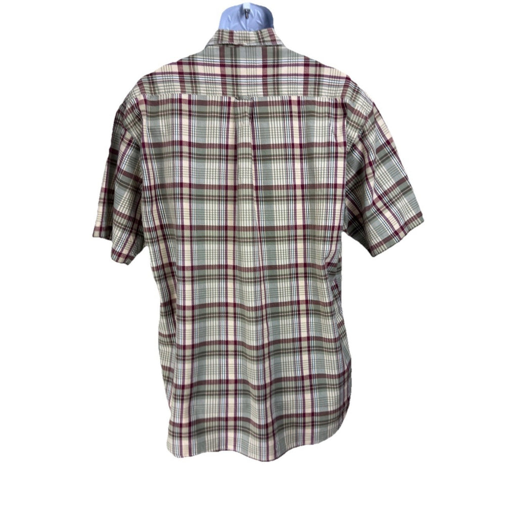 Men's CROFT & BARROW Multi Color Plaid Button Down Shirt Size L Short Sleeves