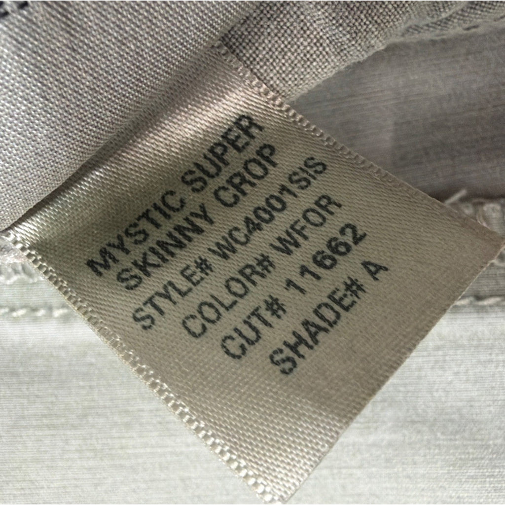 Hudson Mystic Super Skinny Crop Distressed Army Green Jeans 28