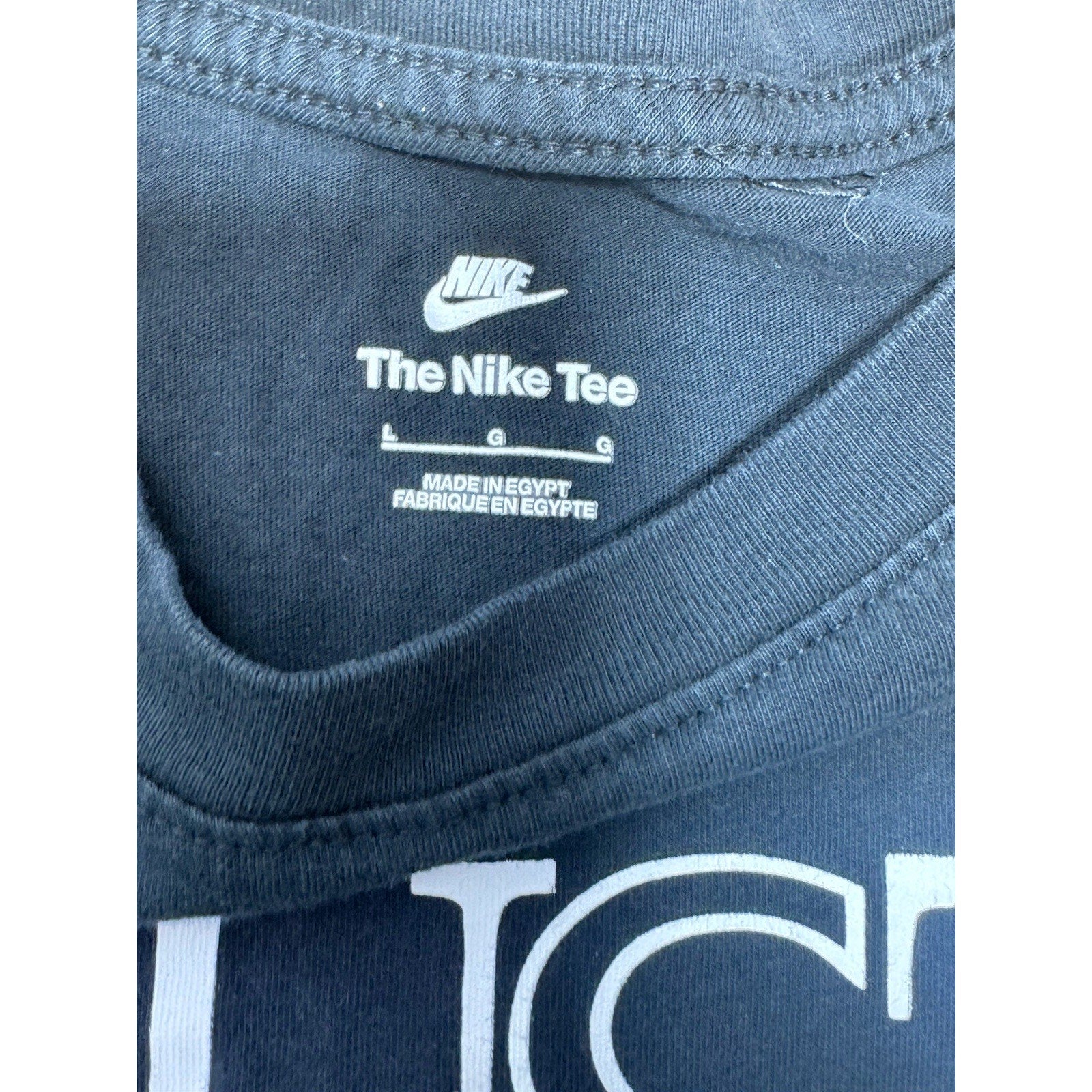 Nike Just Do It Black Cotton T-shirt Logo Youth Size Large