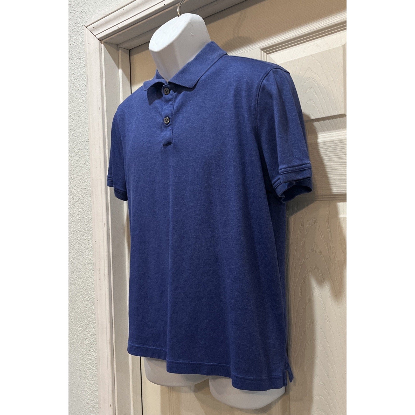 Banana Republic Luxury Touch Polo Shirt Men's Size Large L Solid Dark Blue