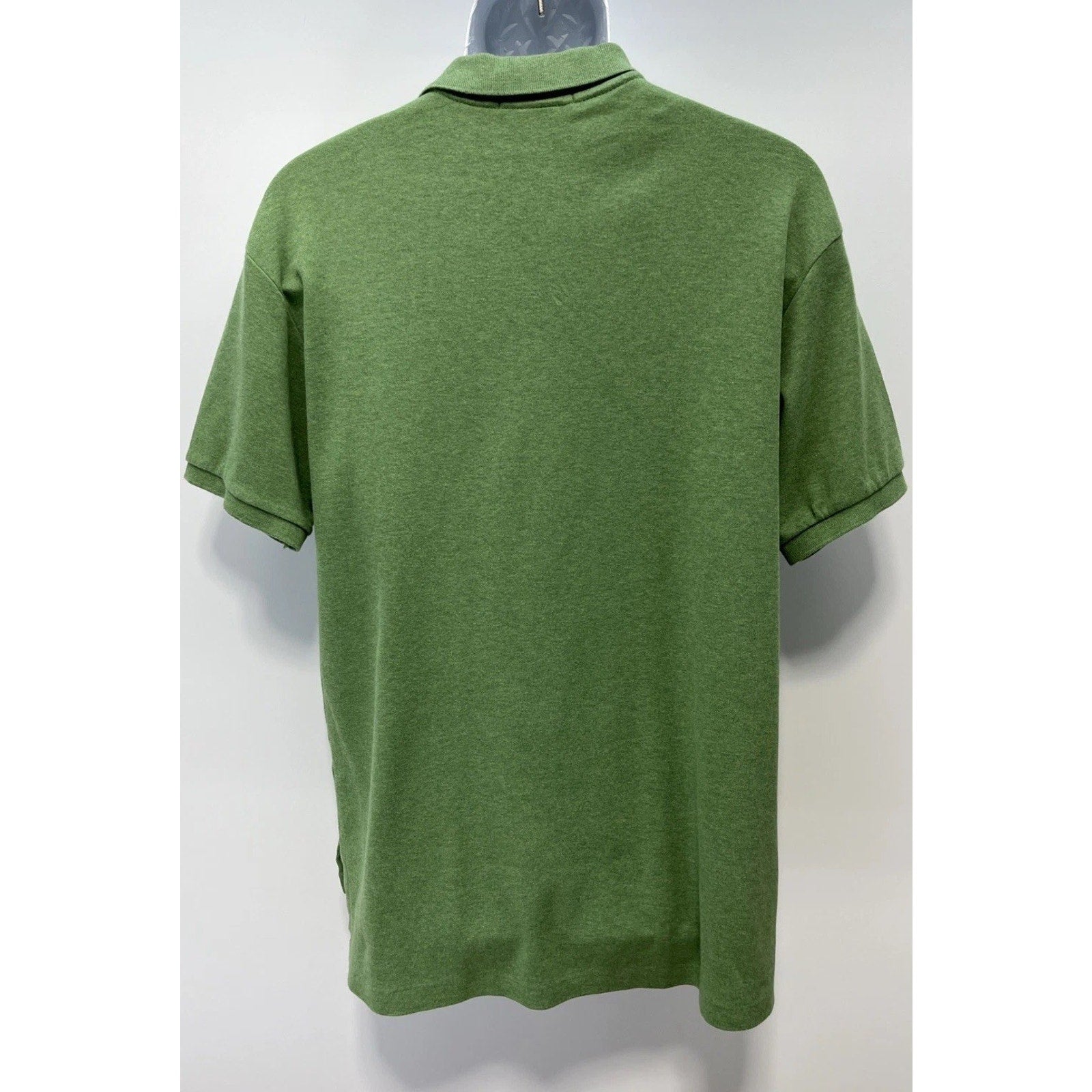 Ralph Lauren Polo Shirt Mens L Green Heather Cotton Short Sleeve Custom Fit