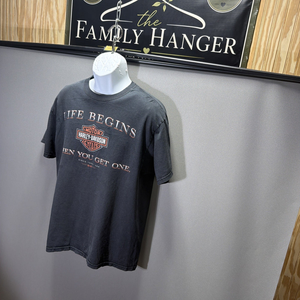 Vintage HARLEY-DAVIDSON T-SHIRT SZ L LIFE BEGINS WHEN YOU GET ONE 2003 Made USA