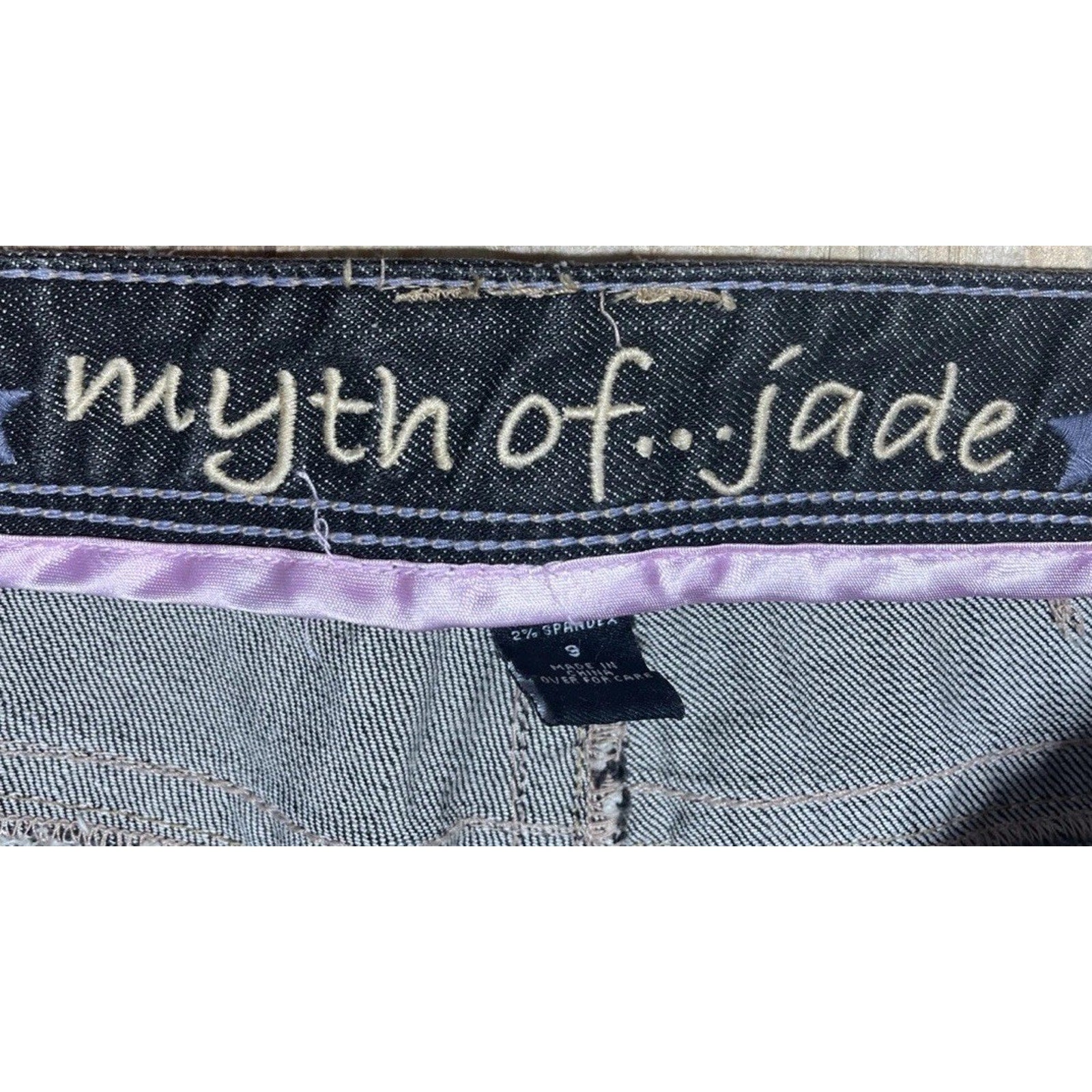 Myth Of Jade Women's 9 Black Flare Bootcut Dark Wash Cotton Blend Stretch Jeans