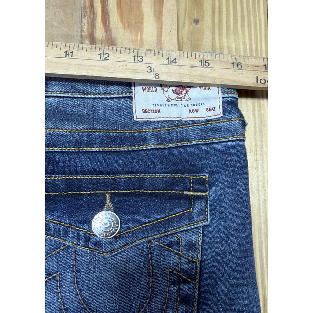 True Religion Jeans women size 31x33 Billie Mid Rise Straight Flap Pocket