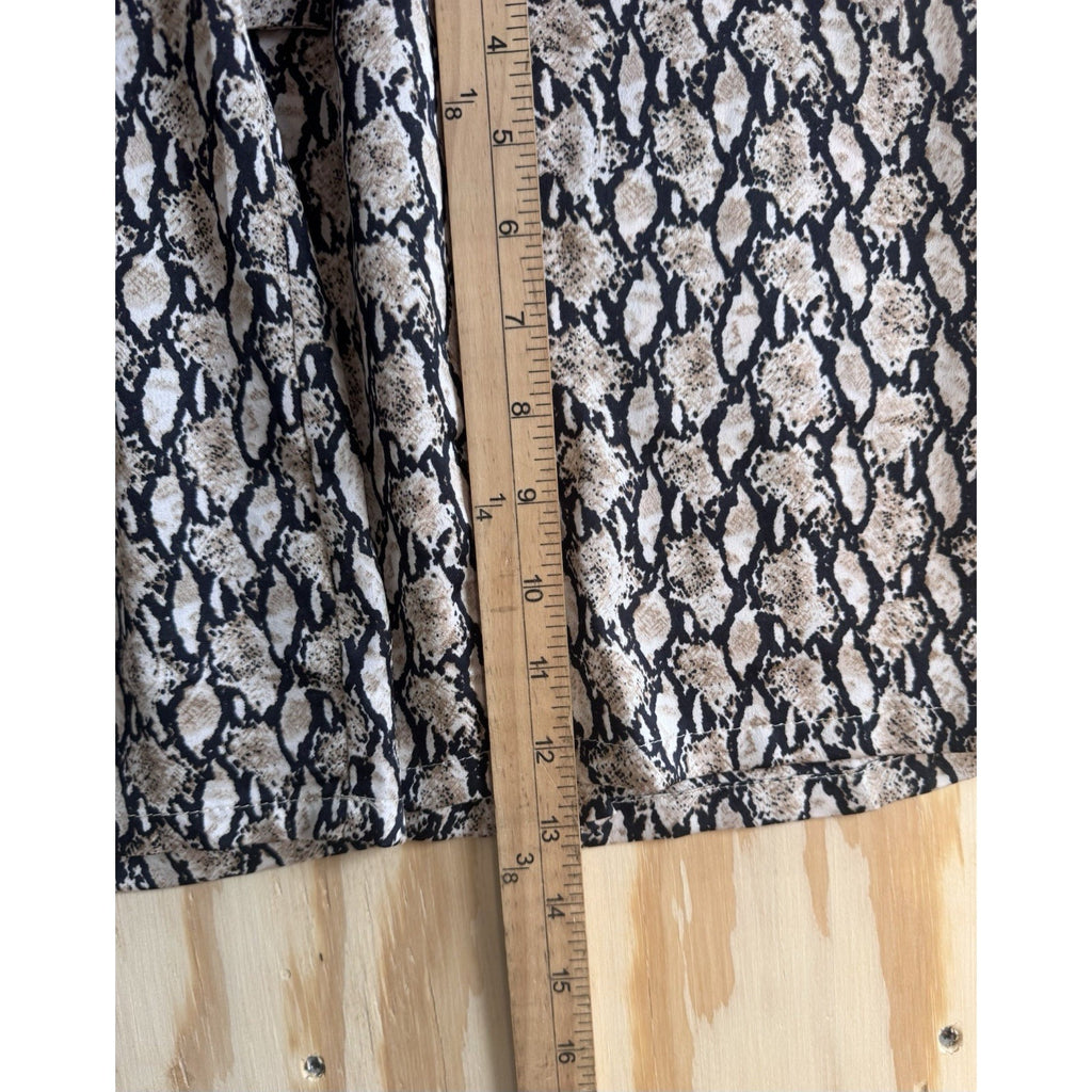 THML Tan and Black Snake Print Sleeveless Tie Waist Jumpsuit Size Small