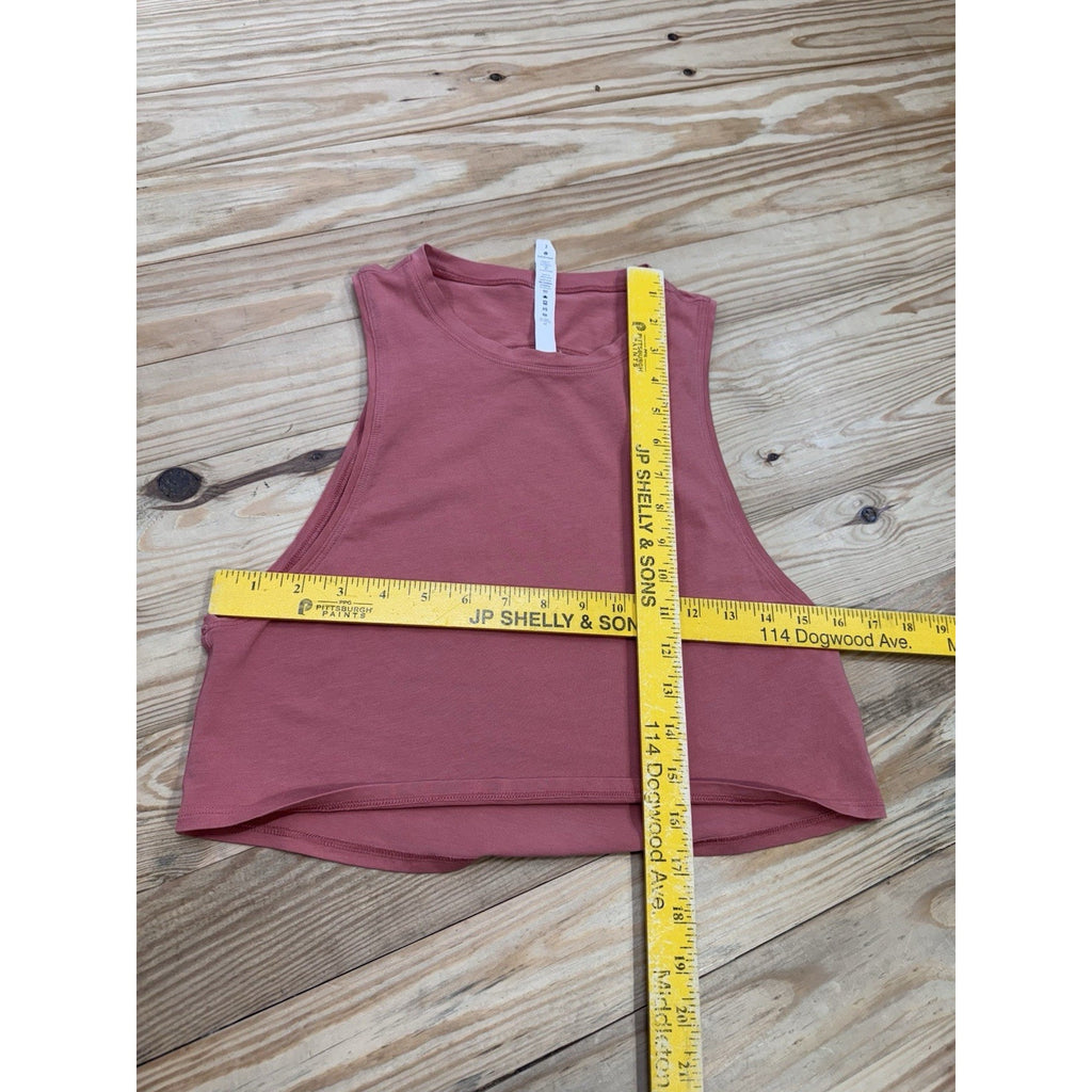 Lululemon Cut Back Crop Tank Women’s Size 2 Rustic Coral RN 106259