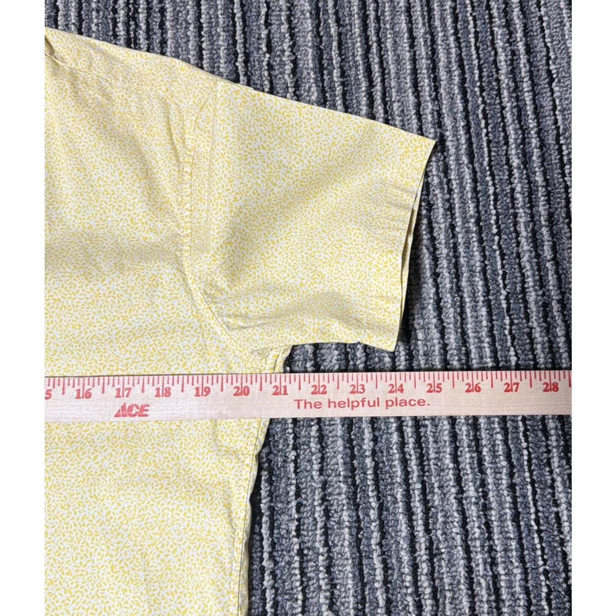 Michael Kors Mens Medium M Yellow Floral Button Up Shirt Slim Fit Short Sleeve