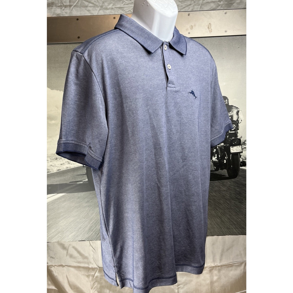 Tommy Bahama Men's Short Sleeve Throne Blue Polo Shirt Size Large