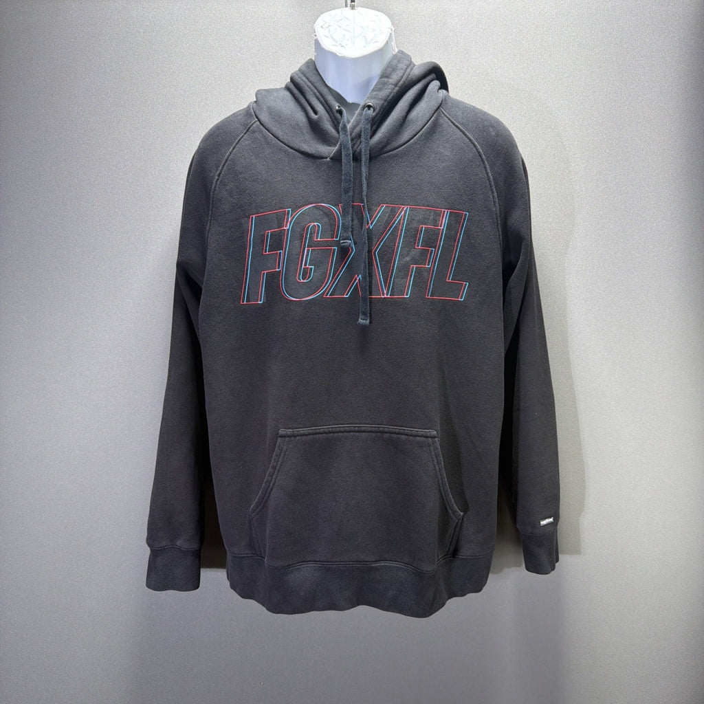 Flag Nor Fail Hoodie Men's L 3D Collection Black Graphic Print Kangaroo Pocket