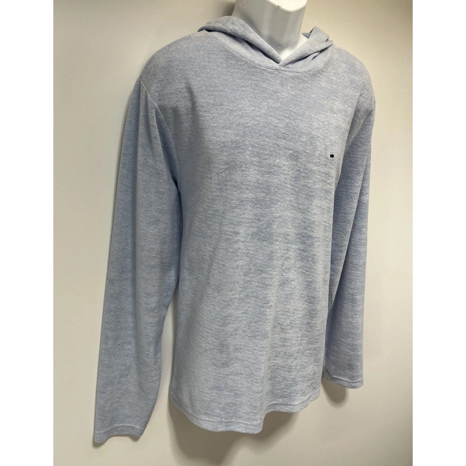 Crown & Ivy Mens M Blue Sub Hoodie Long Sleeve Terry Cloth Pullover