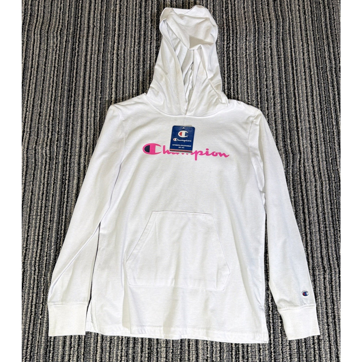 Champion Hoodie Girl's Size XL Logo White With Pink Logo NWT
