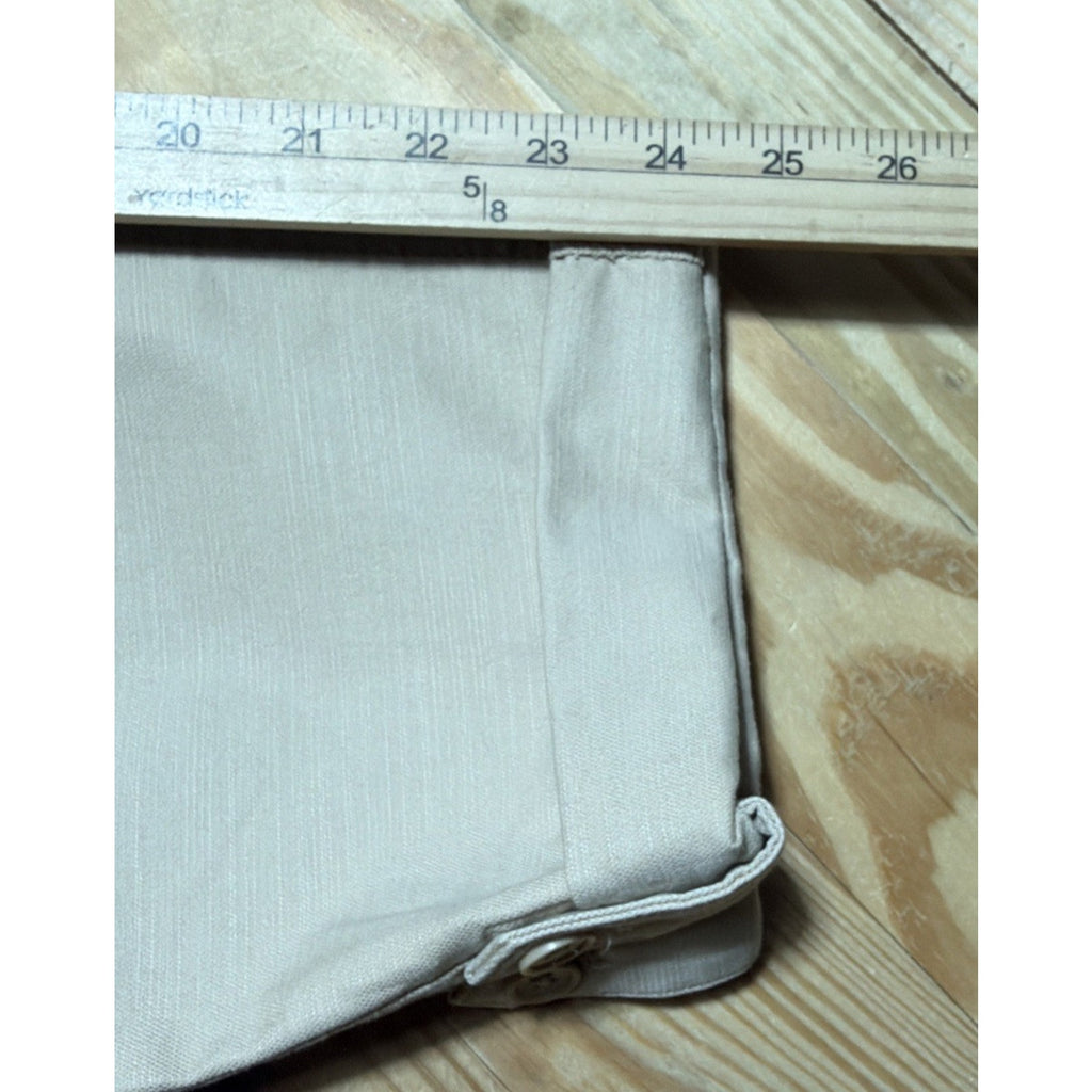Talbots Womens M Crop Pants Drawstring Front Pull-On Beige Beach Preppy 32x24