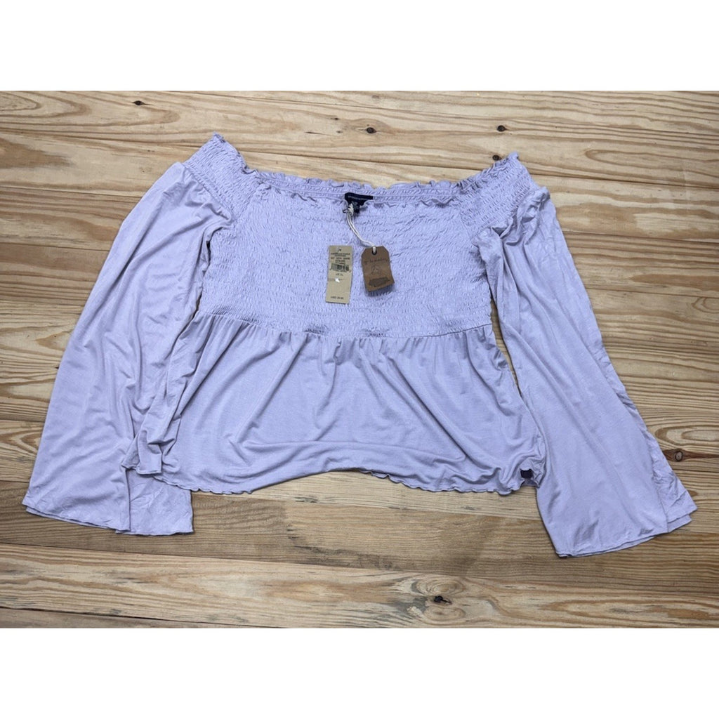 American Eagle Outfitters X-Large Lilac Lavender Top Bell Sleeve New With Tags