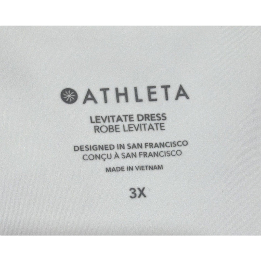 Athleta Levitate Dress White Plus 3X Athleisure Sporty Tennis Prep Pockets NWT