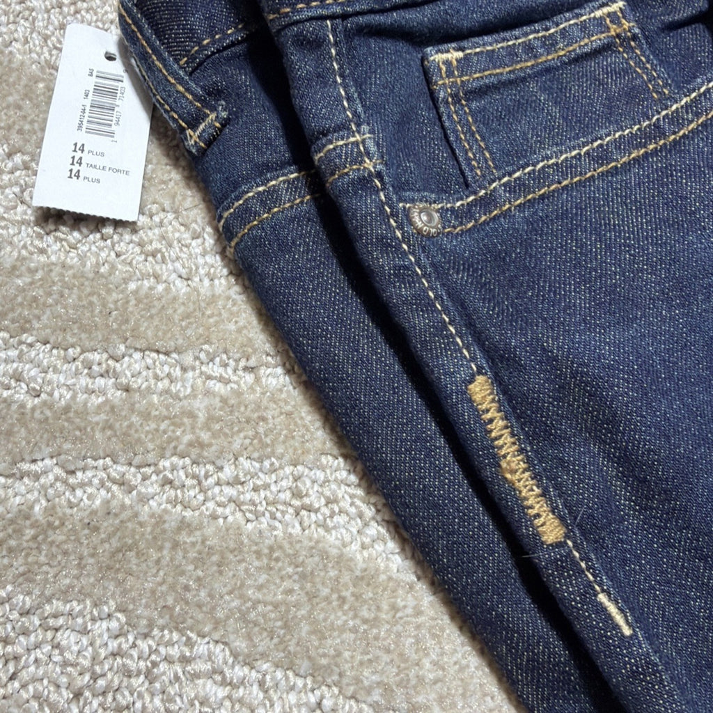 Old Navy Boot Cut Semi Evase Teen Plus Size Jeans 14 32x30 NWT Adj Waist