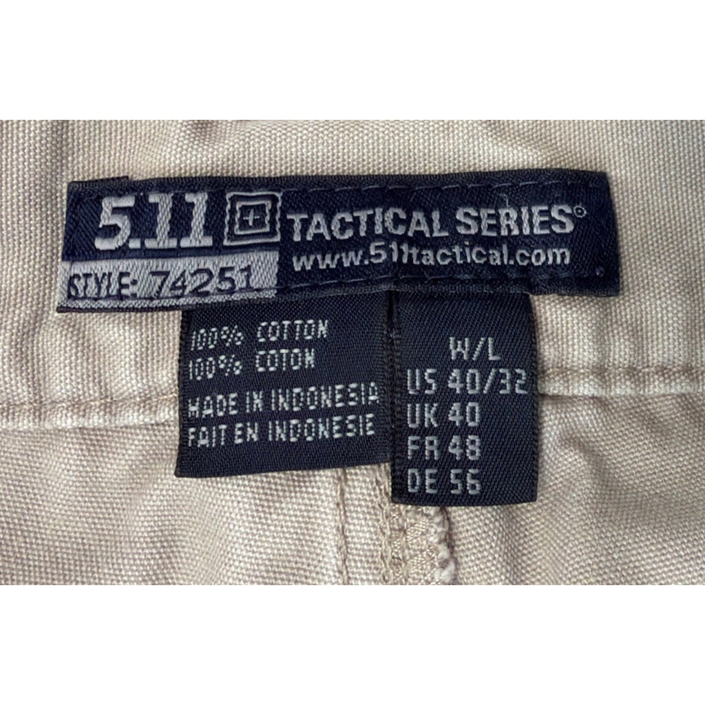 5.11 Tactical Pants Men 40x3O Beige Utility Cargo Workwear First Responder 74251