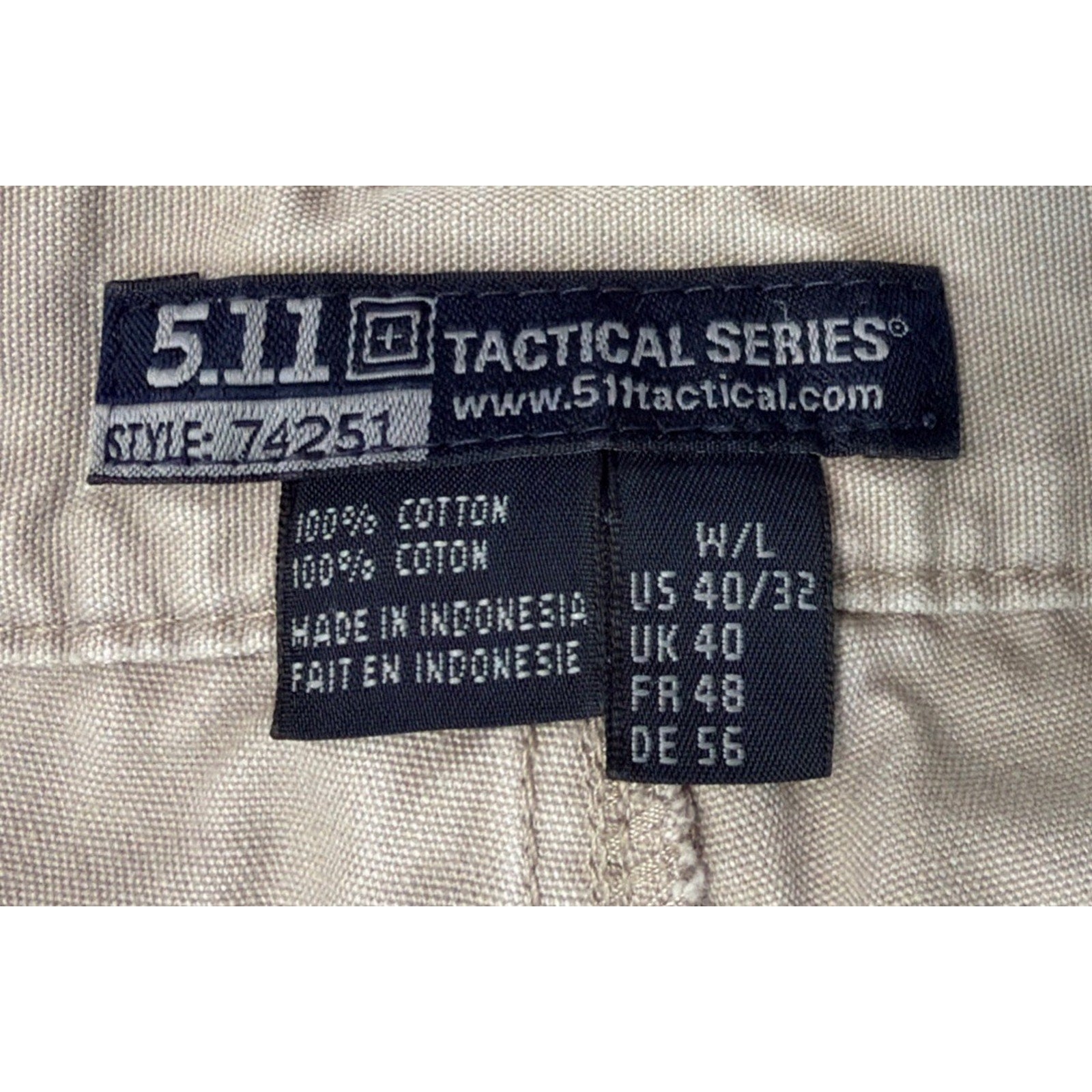 5.11 Tactical Pants Men 40x3O Beige Utility Cargo Workwear First Responder 74251