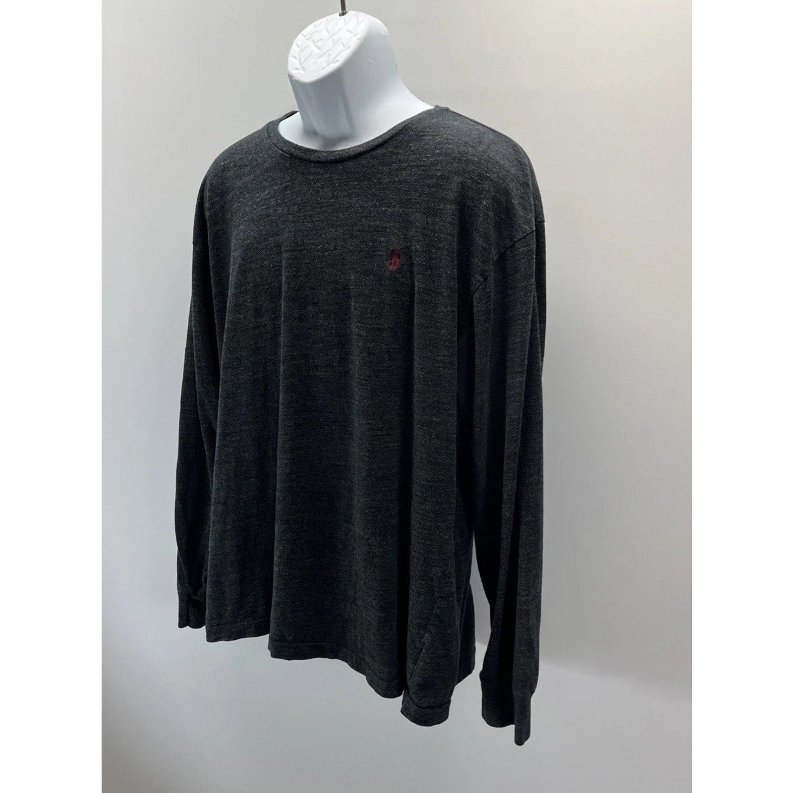 Polo Ralph Lauren Heather Grey Crew Neck Cotton Longsleeve Shirt Men's XL