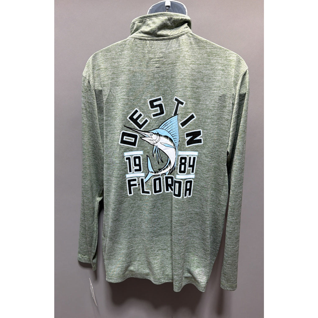 Pullover 1/4 Zip Destin Florida Marlin Graphic Ragwear Size: XL Olive Green New
